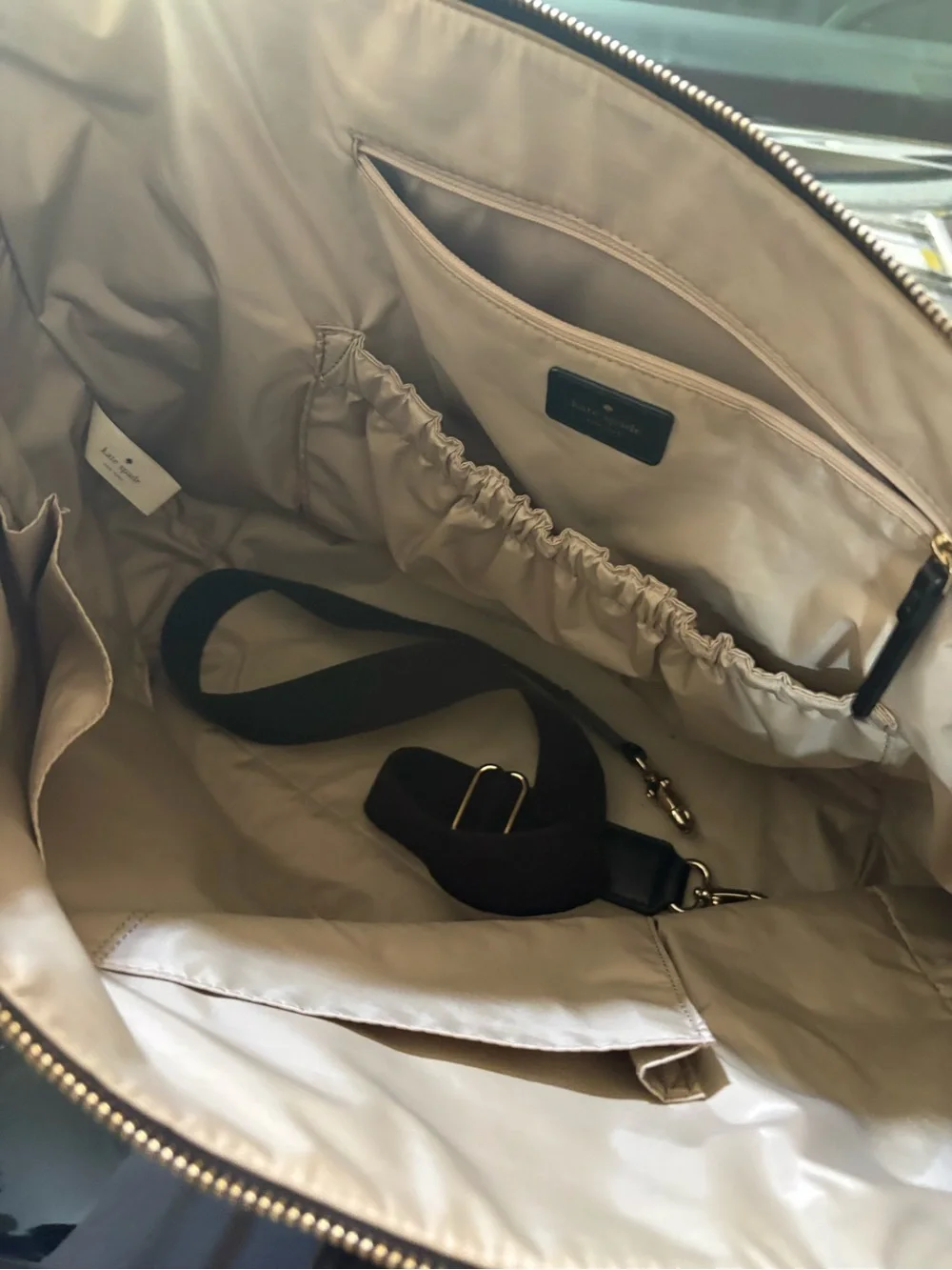 Kate spade striped diaper Bag in Beige, Black & White